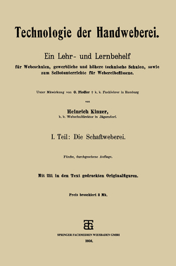 Technologie der Handweberei von Kinzer,  Heinrich