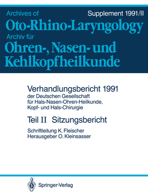 Teil II: Sitzungsbericht von Fleischer,  Konrad, Kleinsasser,  Oskar