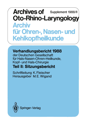 Teil II: Sitzungsbericht von Fleischer,  Konrad