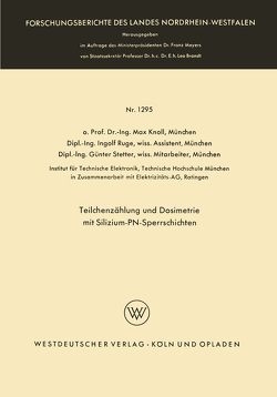 Teilchenzählung und Dosimetrie mit Silizium-PN-Sperrschichten von Knoll,  Max