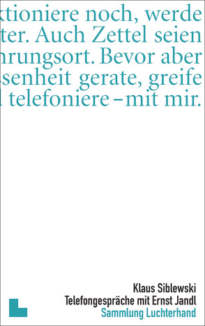 Telefongespräche mit Ernst Jandl von Siblewski,  Klaus