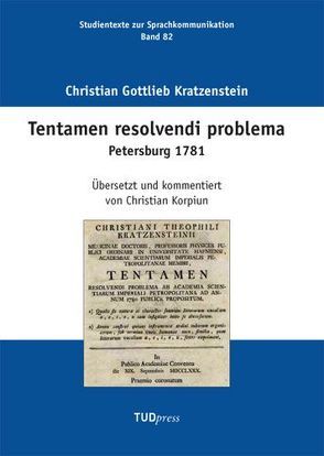 Tentamen resolvendi problema von Korpiun,  Christian, Kratzenstein,  Christian Gottlieb