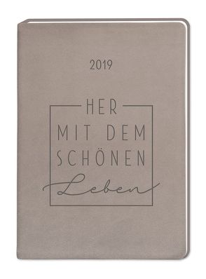 Terminplaner Lederlook A5 „Taupe (Schönes Leben)“ 2019