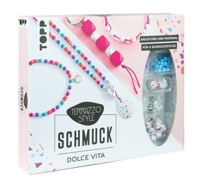 Terrazzo-Schmuckset Dolce Vita (knallig/ Pink) von frechverlag