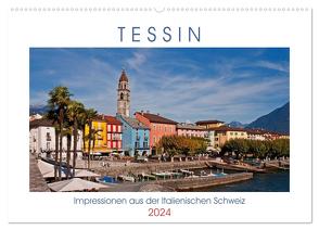 Tessin, Impressionen aus der Italienischen Schweiz (Wandkalender 2024 DIN A2 quer), CALVENDO Monatskalender von Kruse,  Joana