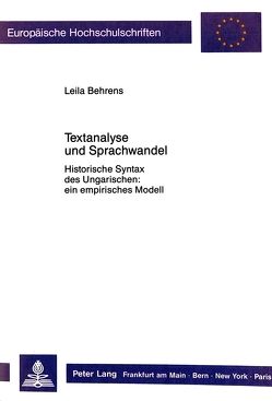 Textanalyse und Sprachwandel von Behrens,  Leila