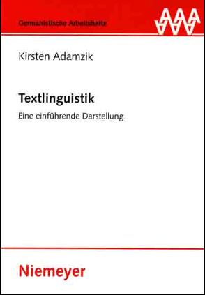 Textlinguistik von Adamzik,  Kirsten