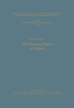 The Ptolemaic Papyri of Homer von West,  Stephanie