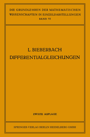 Theorie der Differentialgleichungen von Bieberbach,  Ludwig