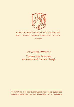 Therapeutische Anwendung mechanischer und elektrischer Energie von Pätzold,  Johannes