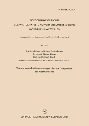 Thermochemische Untersuchungen über die Dehydration des Montmorillonits von Schwiete,  Hans-Ernst