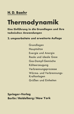 Thermodynamik von Baehr,  Hans Dieter