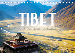 Tibet – Am Fuße des Mount Everest. (Tischkalender 2024 DIN A5 quer), CALVENDO Monatskalender von Monkey,  Happy