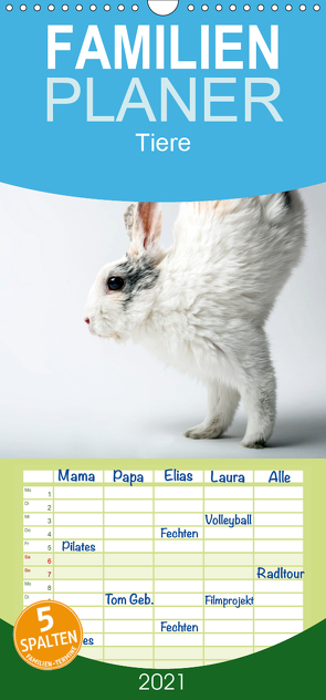 Tiere 2021 – Familienplaner hoch (Wandkalender 2021 , 21 cm x 45 cm, hoch) von Zwanzger,  Wolfgang