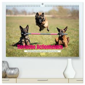 Tierische Actionhelden (hochwertiger Premium Wandkalender 2024 DIN A2 quer), Kunstdruck in Hochglanz von Bellyeu,  Katrin