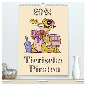 Tierische Piraten (hochwertiger Premium Wandkalender 2024 DIN A2 hoch), Kunstdruck in Hochglanz von Schmidt,  Luca