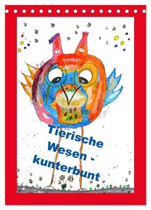 Tierische Wesen – kunterbunt (Tischkalender 2024 DIN A5 hoch), CALVENDO Monatskalender von Sarnade,  Sarnade