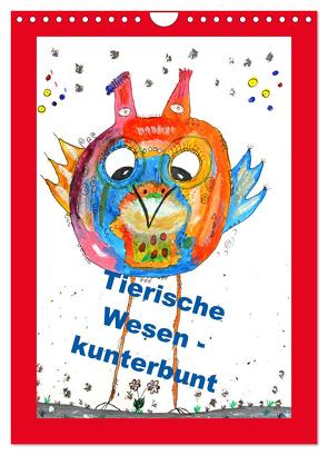 Tierische Wesen – kunterbunt (Wandkalender 2024 DIN A4 hoch), CALVENDO Monatskalender von Sarnade,  Sarnade