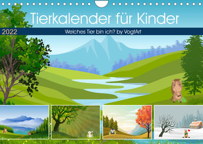 Tierkalender für Kinder (Wandkalender 2022 DIN A4 quer) von VogtArt