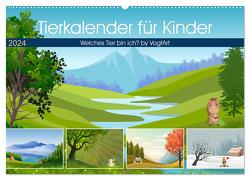 Tierkalender für Kinder (Wandkalender 2024 DIN A2 quer), CALVENDO Monatskalender von VogtArt,  VogtArt