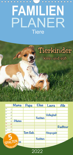 Familienplaner Tierkinder klein und süß (Wandkalender 2022 , 21 cm x 45 cm, hoch) von Seiboth,  Berit