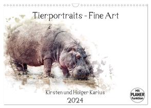 Tierportraits – Fine Art (Wandkalender 2024 DIN A3 quer), CALVENDO Monatskalender von und Holger Karius,  Kirsten