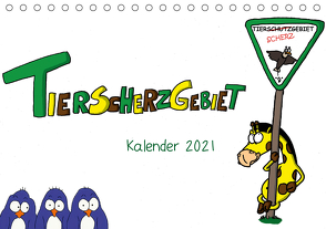 Tierscherzgebiet Kalender (Tischkalender 2021 DIN A5 quer) von Huber,  Steffen