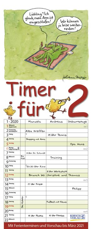 Timer für 2 2020 von Korsch Verlag, Mayr,  Johann