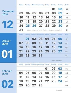 times&more 3-Monatsplaner neutral – Kalender 2019 von Heye