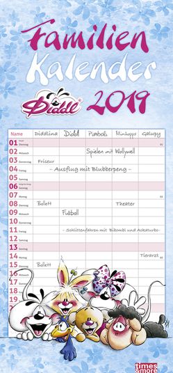 times&more Diddl Familienplaner – Kalender 2019 von Heye