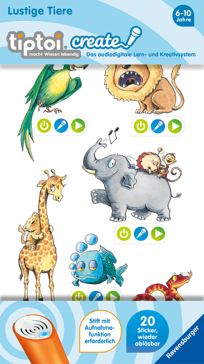 tiptoi® CREATE Sticker Lustige Tiere von Harvey,  Franziska