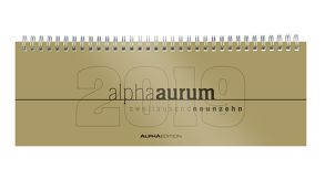 Tisch-Querkalender 1 Woche auf 2 Seiten alpha aurum 2019 von ALPHA EDITION