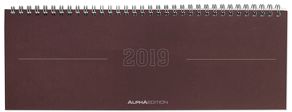 Tisch-Querkalender 1 Woche auf 2 Seiten Papyrus rot 2019 von ALPHA EDITION