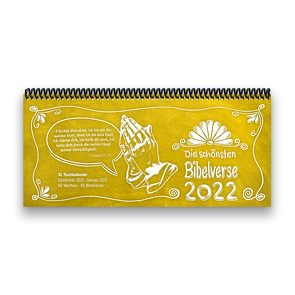 Tischkalender- Planer 2022 „Bibelverse“ Buntkalender® Gelb
