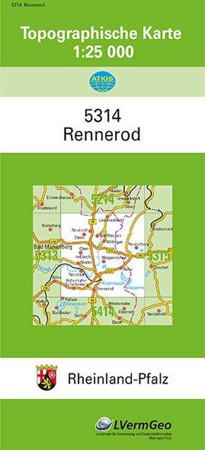 TK25 5314 Rennerod von Landesamt für Vermessung und Geobasisinformation Rheinland-Pfalz