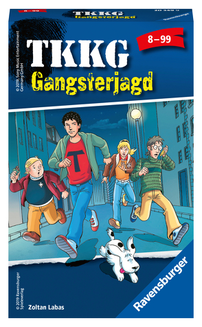 Ravensburger 20349 – TKKG Gangsterjagd, Mitbringspiel für 2-4 Spieler, Detektivspiel ab 8 Jahren, Taktikspiel, kompaktes Format, Reisespiel von Labas,  Zoltan