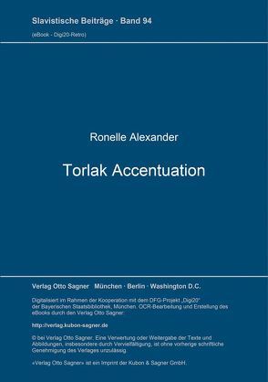 Torlak Accentuation von Alexander,  Ronelle