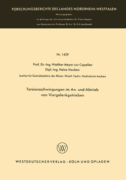 Torsionsschwingungen im An- und Abtrieb von Viergelenkgetrieben von Meyer zur Capellen,  Walther