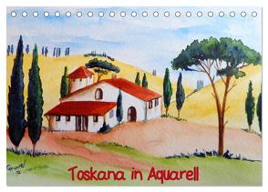 Toskana in Aquarell (AT-Version) (Tischkalender 2024 DIN A5 quer), CALVENDO Monatskalender von Huwer (Gute-Laune-Bilder-Huwer),  Christine