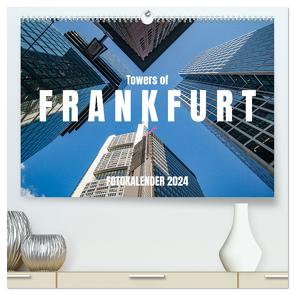 Towers of Frankfurt Fotokalender 2024 (hochwertiger Premium Wandkalender 2024 DIN A2 quer), Kunstdruck in Hochglanz von shadiego,  shadiego