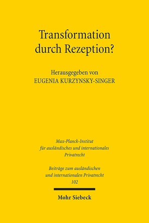 Transformation durch Rezeption? von Kurzynsky-Singer,  Eugenia