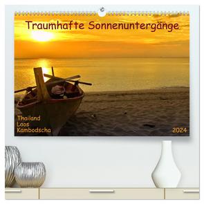 Traumhafte Sonnenuntergänge in Thailand, Laos und Kambodscha (hochwertiger Premium Wandkalender 2024 DIN A2 quer), Kunstdruck in Hochglanz von Böck,  Herbert