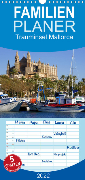 Trauminsel Mallorca – Familienplaner hoch (Wandkalender 2022 , 21 cm x 45 cm, hoch) von Reupert,  Lothar