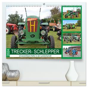 TRECKER-SCHLEPPER. Unverzichtbare Helfer in der Landwirtschaft (hochwertiger Premium Wandkalender 2024 DIN A2 quer), Kunstdruck in Hochglanz von Klünder,  Günther