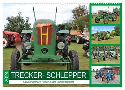 TRECKER-SCHLEPPER. Unverzichtbare Helfer in der Landwirtschaft (Wandkalender 2024 DIN A2 quer), CALVENDO Monatskalender von Klünder,  Günther