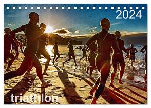 TRIATHLON 2024 (Tischkalender 2024 DIN A5 quer), CALVENDO Monatskalender von Kutsche,  Ingo