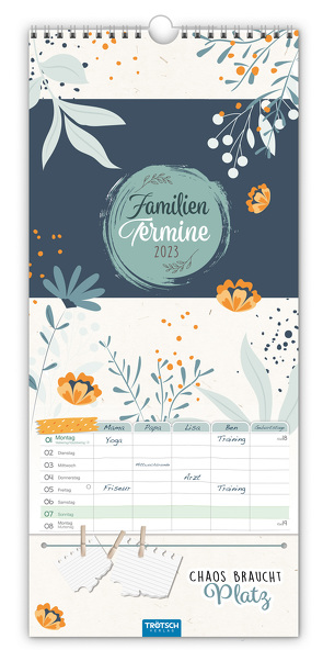 Trötsch Familienkalender mit Notizleine Familientermine Blumen 2023 von Trötsch Verlag GmbH & Co. KG