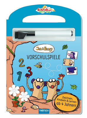 Trötsch Jan und Henry Schreib und wisch weg Pappenbuch Vorschulspiele von Trötsch Verlag