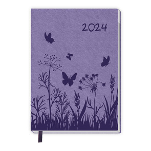 Trötsch Taschenkalender A7 Soft Touch Blumen 2024 von Trötsch Verlag GmbH & Co. KG