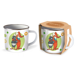 Trötsch Unser Sandmännchen Emaille Becher Tasse Fuchs und Elster von Trötsch Verlag